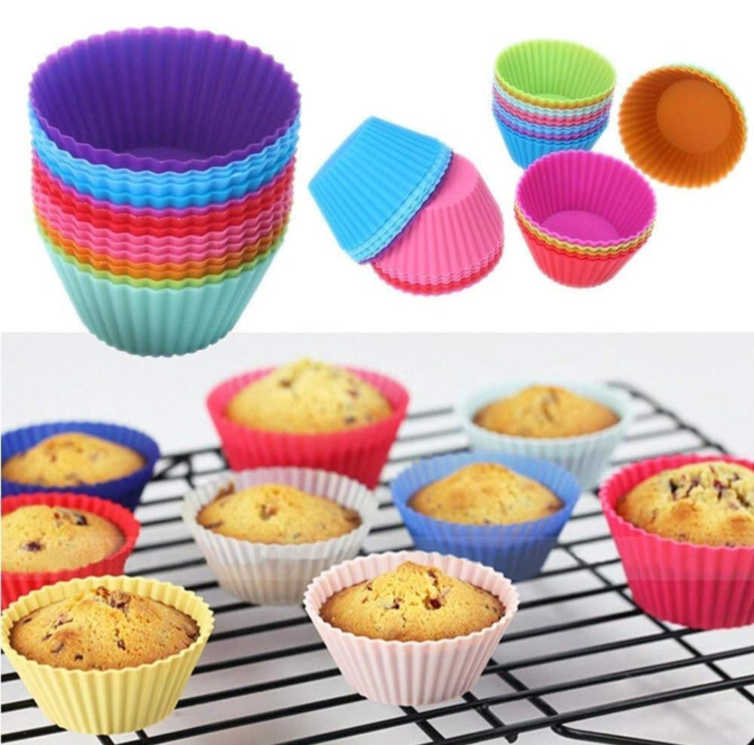 Silicon muffin cup pack of 12 mix colour